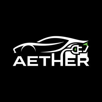 Aether Electric Car Logo Design.