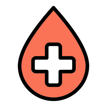 Blood Drop Cross Donation Sign Icon for Blood Drive