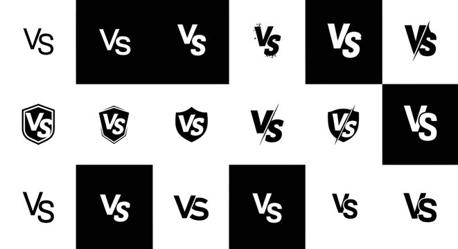 Versus Vs Logo Design Symbols.