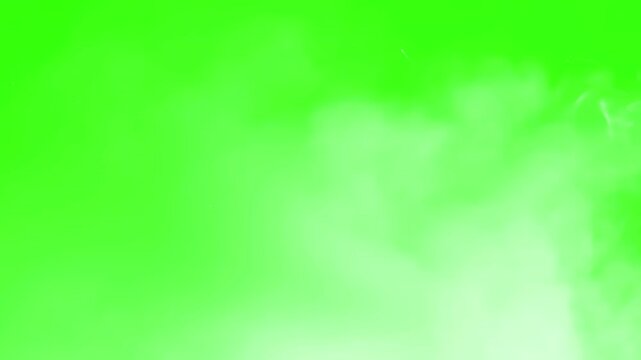 Dynamic White Smoke Effect Over Green Screen Background.