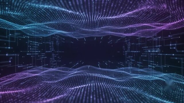 Abstract Digital Particle Wave Tunnel &ndash; Futuristic Data Flow Concept

