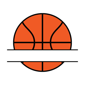 Basketball monogram svg cut file. Isolated vector illustration.