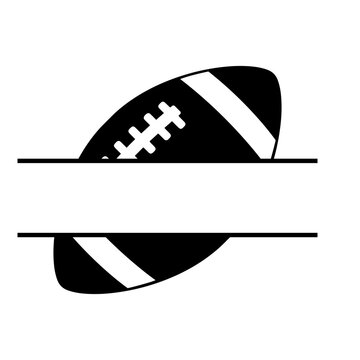 Football monogram svg cut file. Isolated vector illustration.