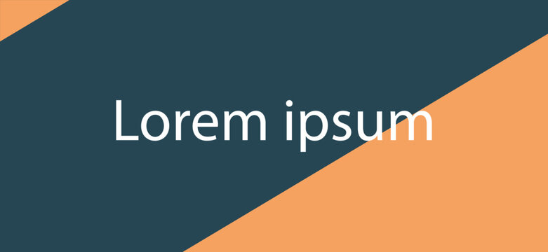 Minimalist diagonal split screen background. sharp divided deep blue orange color block, placeholder text. for professional corporate presentation slides, clean web layouts. flat vector art.