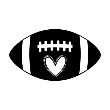 Football with heart svg cut file. Isolated vector illustration.