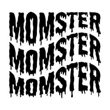 Momster stacked for halloween svg cut file. Isolated vector illustration.