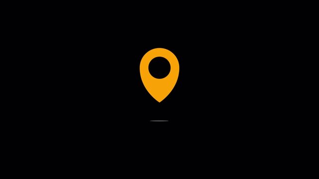 Location icon pointer animation on Transparent background. map marker icon for travel maps navigation apps and artistic location tracking. GPS pin Placeholder. alpha channel