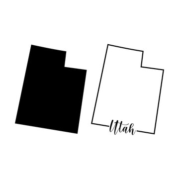 Utah stae map svg cut file. Isolated vector illustration.