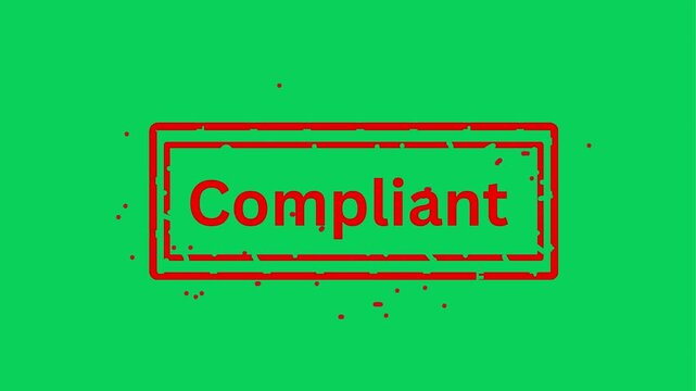 Red Stamp Compliant Text Animation with Green Screen Background