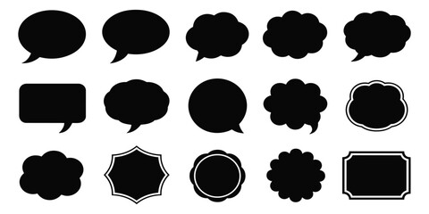Various speech bubble silhouettes and message chat balloons for comic design and messaging apps © MdOmar