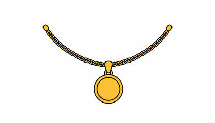 Fototapeta premium Golden pendant necklace, luxury jewelry, fashion accessory, gold chain
