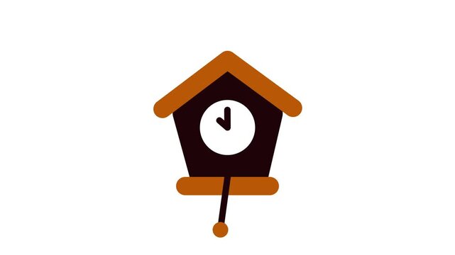 germany cuckoo clock isolate icon .time clock home watch alarm cartoon wall clock with pendulum flat icon graphic design .