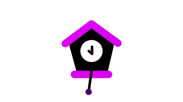 germany cuckoo clock isolate icon .time clock home watch alarm cartoon wall clock with pendulum flat icon graphic design .