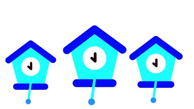 germany cuckoo clock isolate icon .time clock home watch alarm cartoon wall clock with pendulum flat icon graphic design .