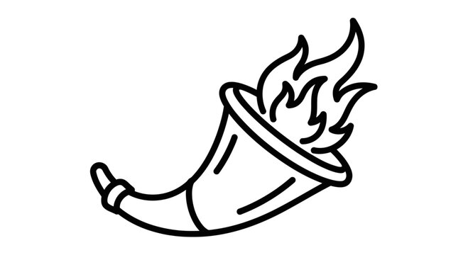 Burning Horn of Plenty Icon Line Art