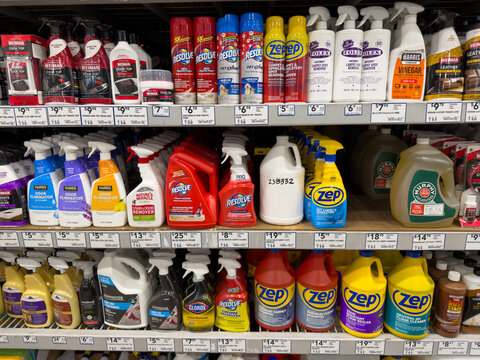 Cleaning Products Shelf Display At Lowe&rsquo;s Store