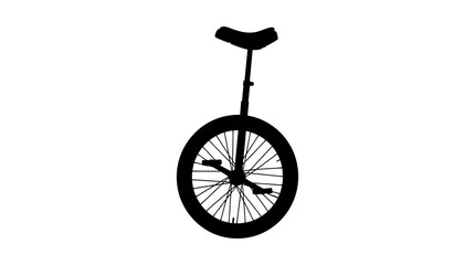 Unicycle Silhouette Against White Background Minimalist Black Shape © Om Studio