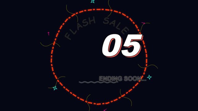 Countdown Timer Animation for Flash Sale Event with Numbers Decreasing