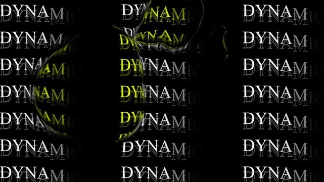 Abstract motion background with dynamic text overlay and lens distortion effect a repeating