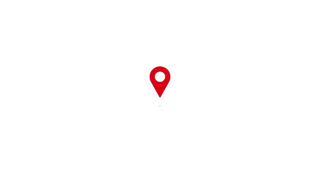 Red location pin marker icon on an isolated white background for map navigation, travel direction, and GPS tracking concept