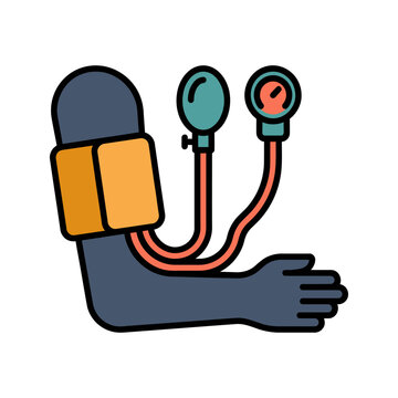 Blood Pressure Cuff Monitor Icon for Hypertension Check