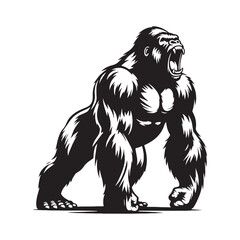 gorilla, silverback gorilla, mountain gorilla, western gorilla, eastern gorilla, baby gorilla, gorilla family, giant ape, primate, wildlife, wild animal, jungle, rainforest, African wildlife. © Maan