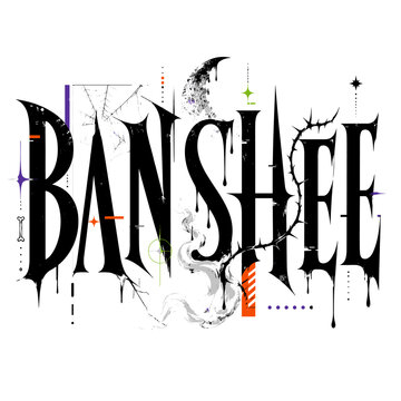 Banshee Grunge Gothic Typography with Dark Magic Elements
