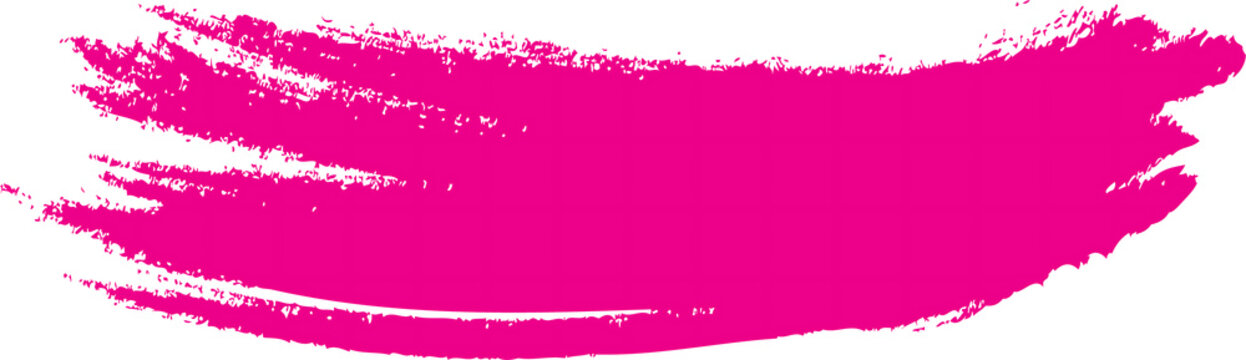 Bright pink paint brush stroke texture isolated on a simple surface isolated on transparent background