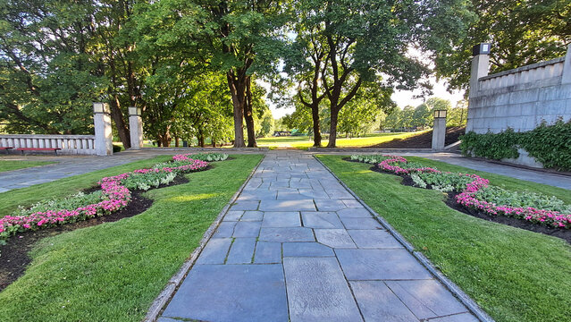 Detail of Frognerparken or Frogner Park, the largest urban park in Oslo, Norway