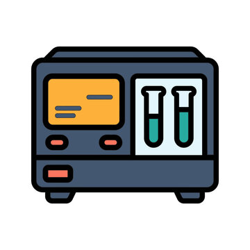 DNA Sequencer Lab Machine Icon for Genetics