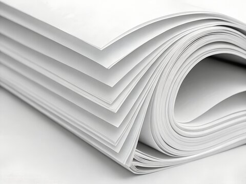 Rolled up newspaper on white background