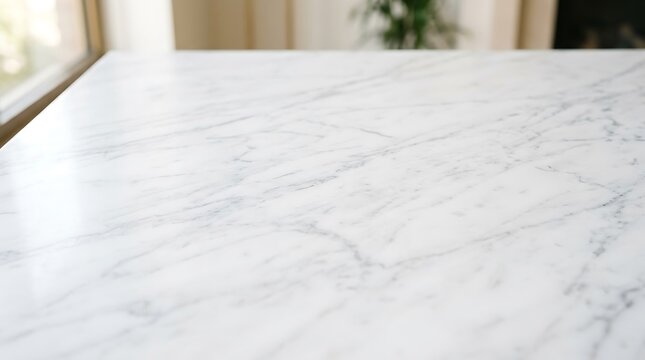 Clean white marble stone table top texture with natural grey veins for modern kitchen interior design