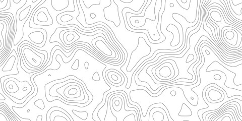Black and white topographic map style contour line design with topography abstract background geography cartography elevation minimalist monochrome © MIm