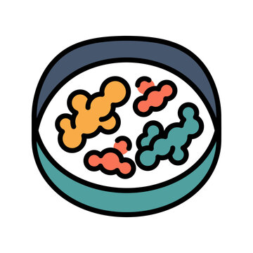 Petri Dish Bacteria Microbe Icon for Microbiology