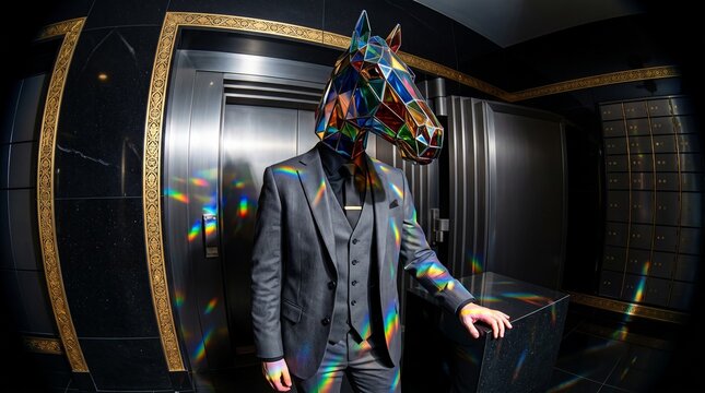 Colorful Geometric Horse Head Surreal Business Portrait