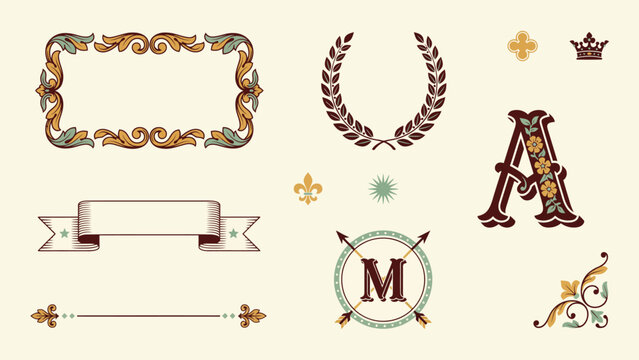 Vector illustration ornate monograms