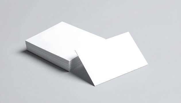 Blank white business card stack mockup for corporate identity branding and professional stationery presentation
