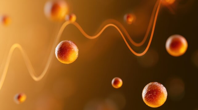 Energy price volatility visualized with fluctuating graph lines surrounding abstract oil droplets, financial uncertainty concept