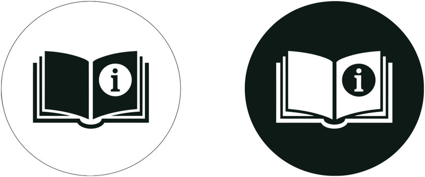 Guide Book icon set Showcasing Reference Manuals, Educational Books, Documentation and Knowledge symbols for app UI and digital design.