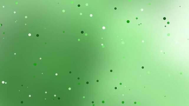 Motion watercolor Abstract Green Gradient Background with Floating White and Dark Green Dots Confetti Animation ideal for modern designs and brand ide