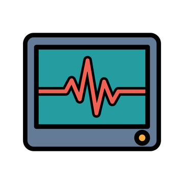 Heart Rate ECG Monitor Screen Icon for ICU