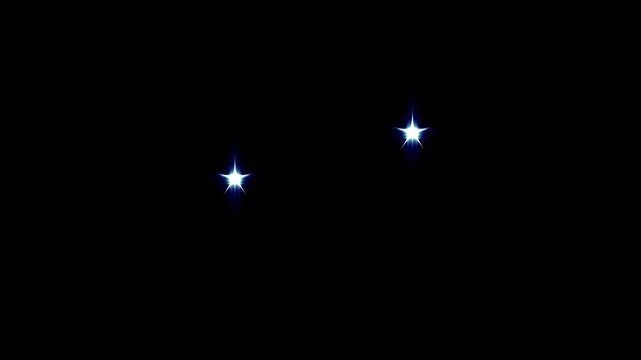 White stars and bokeh lights sparkle, magic sparkles glitter line stars, fairy dust wand glitter stars  pixie dust path, magic sparkles glitter line stars on black screen. 4k.