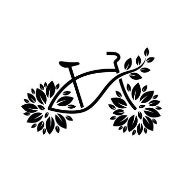 Bicycle With Flowers Eco Friendly Logo Vector