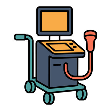 Ultrasound Machine Scanner Icon for Obstetrics