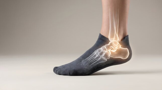 Foot Skeleton Anatomy Inside Sock Medical X Ray Illustration
