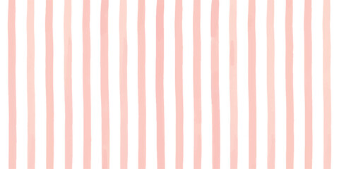 Soft pink watercolor vertical stripes pattern painted on paper © vintage style