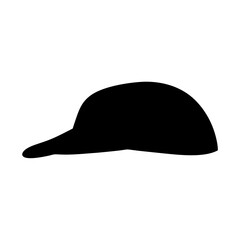 Fototapeta premium Minimalist black flat cap icon - A sleek, simple black flat cap silhouette depicted as a clean vector icon for modern designs and branding.