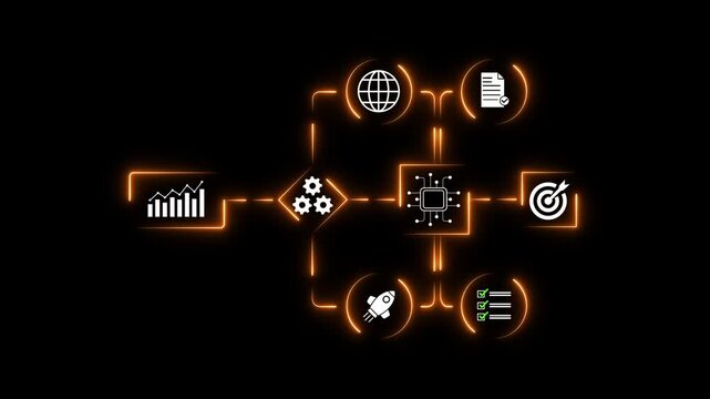 Professional entrepreneur businessman using ai artificial intelligence improve business workflow flowchart diagram system algorithm project management planning strategy data analysis laptop streamline