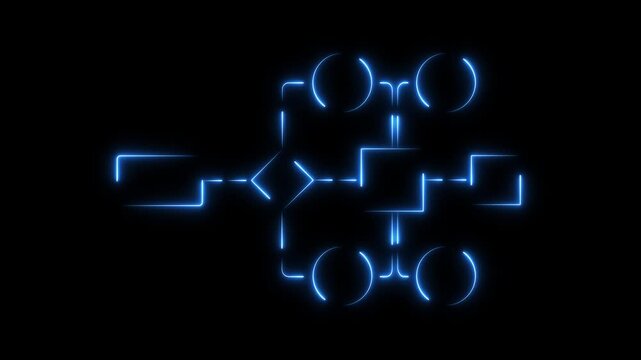 Business diagram flowchart process strategy chart management workflow solution implement concept.4k motion graphics video animation