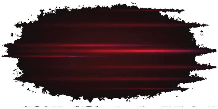 Abstract dark grunge shape with red glitch lines and rough edges